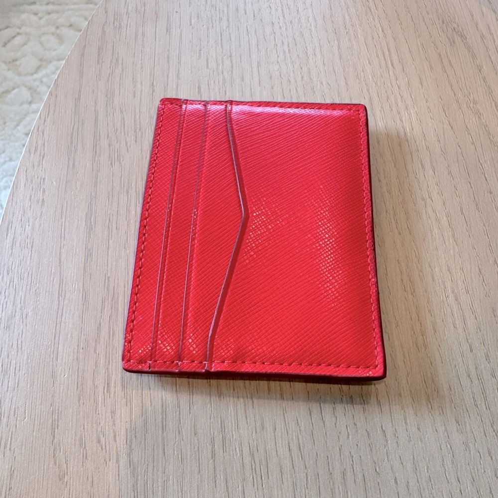 KATE SPADE Red Card Case Leather Card Holder Mini Wallet Valentines Gift for Her - Picture 3 of 4